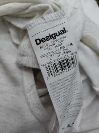 Túnica Desigual Beige/Blanca Talla L