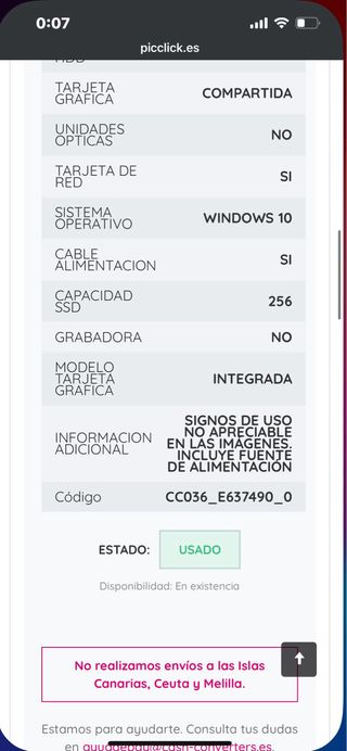 Ordenador Dell Mini PC Negro( no incluye cable )