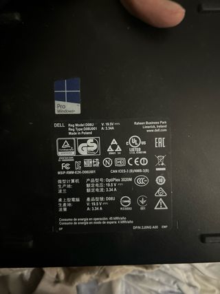 Ordenador Dell Mini PC Negro( no incluye cable )