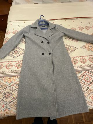 Abrigo paño largo gris talla única