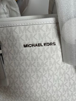 Bolso Michael Kors monograma blanco en Lona y Piel