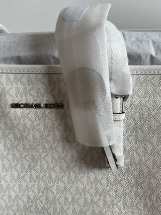 Bolso Michael Kors monograma blanco en Lona y Piel