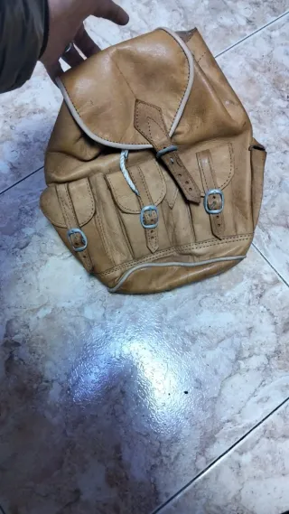 Mochila de cuero vintage
