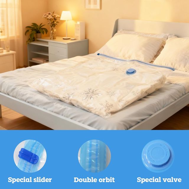 10 Bolsas de Vacío para Ropa + Bomba