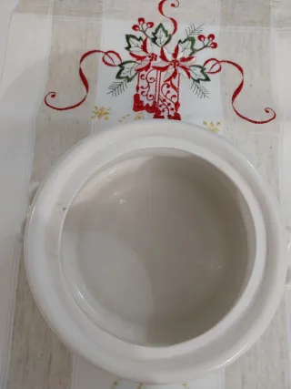 Biscottiera Vintage Ceramica Fiori Blu