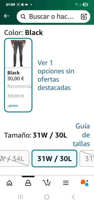 Jack & Jones Tejanos Negros Talla 31W/30L