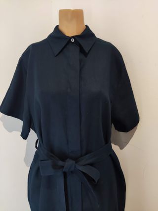 Vestido azul marino de lino