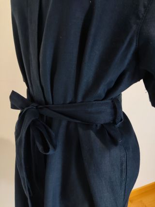 Vestido azul marino de lino
