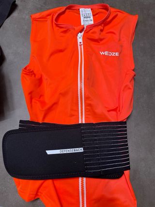 Chaleco protección dorsal esquí naranja S