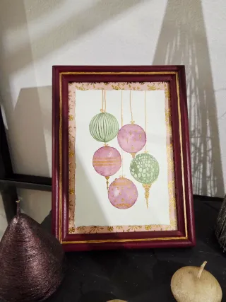 Acuarela original Ornamentos con marco