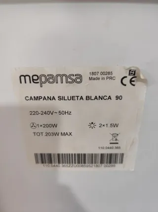 Campana extractora blanca