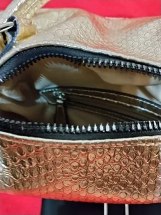 Bolso dorado estilo serpiente baúl