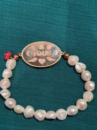Pulsera Tous Ovalada Oro Rosa y Perlas