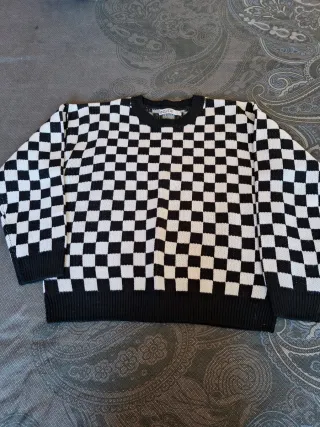 Jersey cuadros blanco y negro