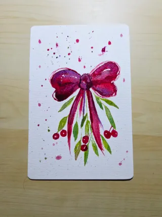 Acuarela de Lazo y bayas con marco