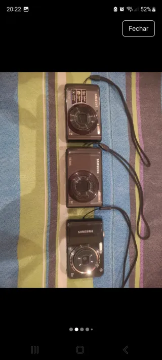 Conjunto 3 câmaras digitais Samsung mais 1 casio