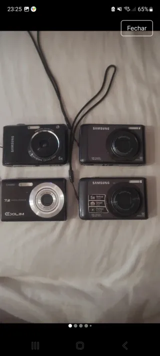 Conjunto 3 câmaras digitais Samsung mais 1 casio