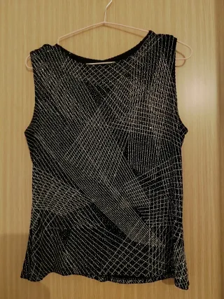 Camiseta fiesta plateada y negra