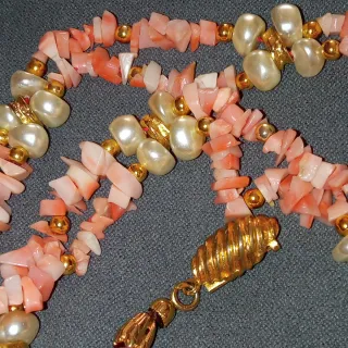 Collana Vintage Corallo e Autentiche Perle