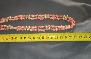 Collana Vintage Corallo e Autentiche Perle