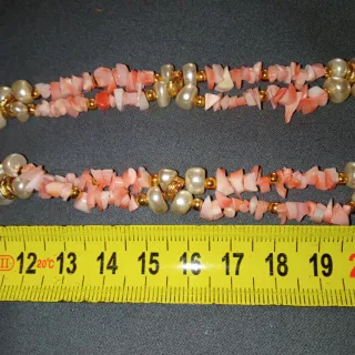 Collana Vintage Corallo e Autentiche Perle