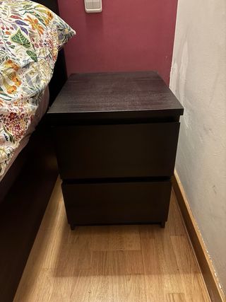 Mesitas Noche Malm Ikea Negras