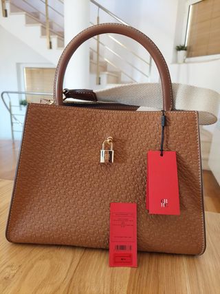 Bolso CH de piel marrón