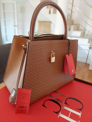 Bolso CH de piel marrón