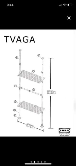Estantería portátil metal y plástico. Mod tvaga