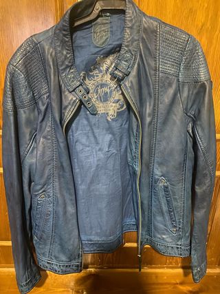 Cazadora Piel Gipsy Azul Talla M