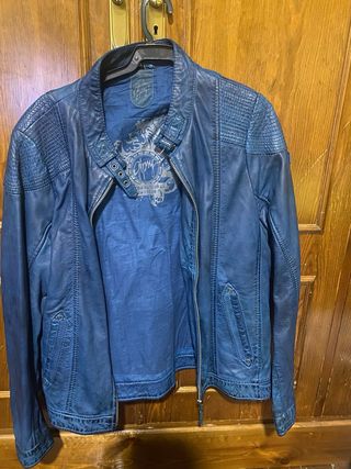 Cazadora Piel Gipsy Azul Talla M