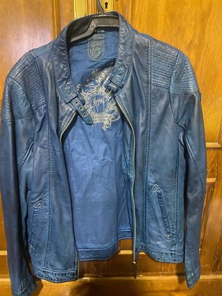 Cazadora Piel Gipsy Azul Talla M