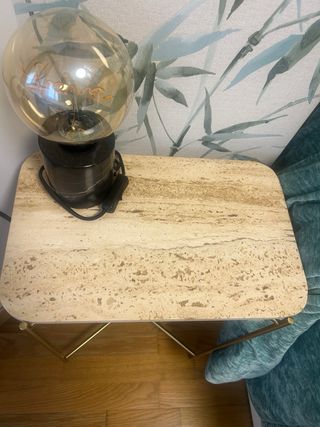 Mesa Auxiliar Mármol y Metal Zara Home 2 unidades