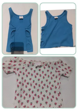 2 Camisetas: Zara con agujeros laterales y Primark