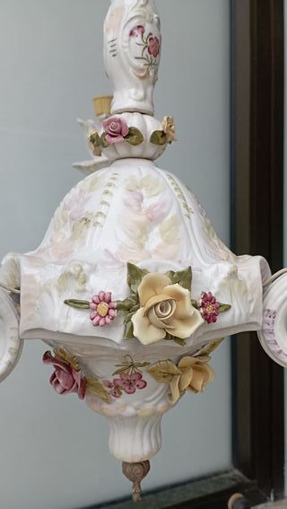 Lampadario Ceramica Bassano Fiori