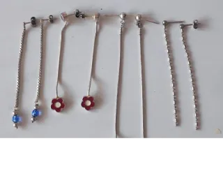 Pendientes Plata Ley con Flores y Bolas