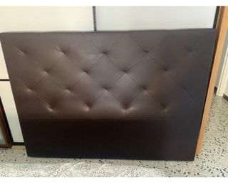 Cabecero de cama polipiel marrón