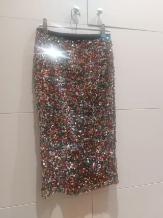 Falda lentejuelas Suiteblanco Talla XS