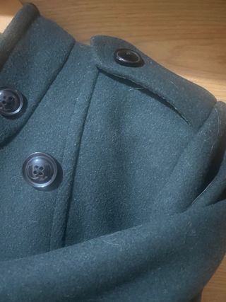 Abrigo paño Cortefiel verde talla L