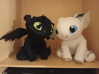 Peluche Dragon Trainer - Toothless e Light Fury