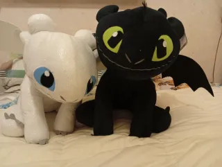 Peluche Dragon Trainer - Toothless e Light Fury