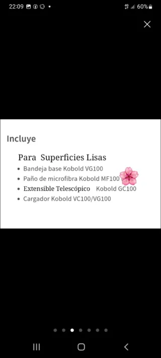 Limpiador Kobold VG100 MULTISUPERFICIES CON MANGO