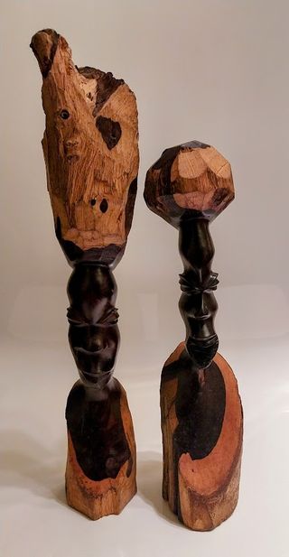 Coppia sculture in legno ebano Africa