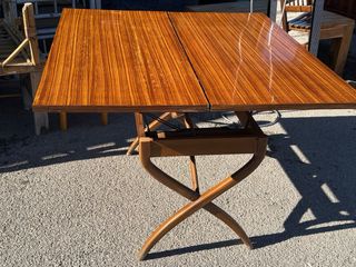 Mesa comedor vintage plegable de madera