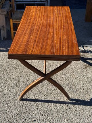 Mesa comedor vintage plegable de madera