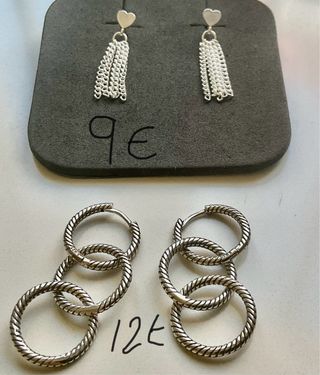 Pendientes plata 3 aros 12€