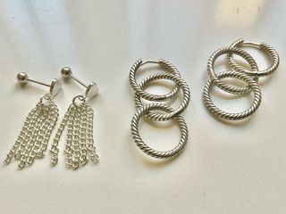 Pendientes plata 3 aros 12€