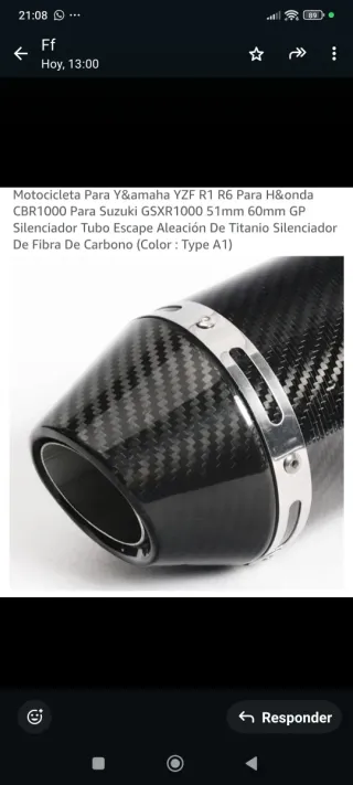 Tubo de escape GP Fibra de Carbono