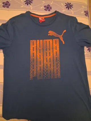 Camiseta Puma Hombre Azul Naranja