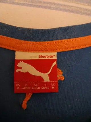 Camiseta Puma Hombre Azul Naranja